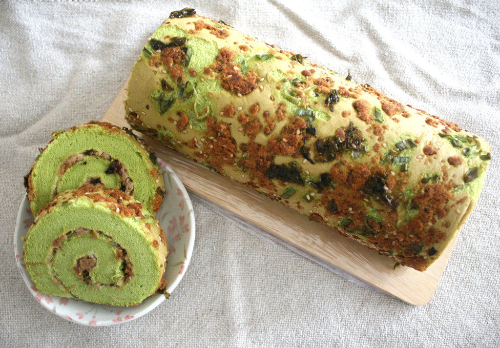 Pandan Pork Floss Swiss Roll