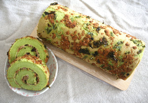 Pandan Pork Floss Swiss Roll